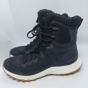 Merrell Bravada Knit Boot Women Sz 8.5 Black Polar Waterproof Hiking Trail Shoes